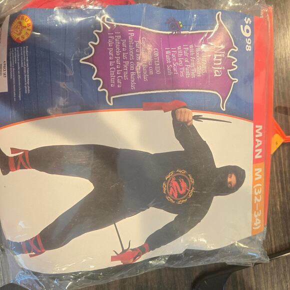 Black ninja mens medium costume - Picture 1 of 5